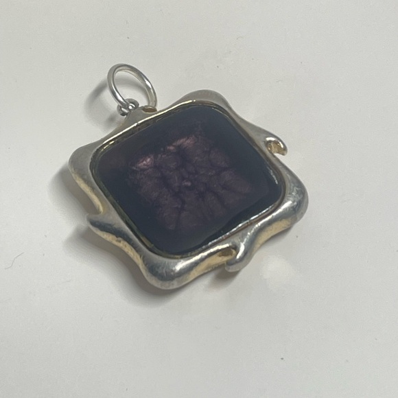 Jewelry - Silver and Purple Cufflink Pendant